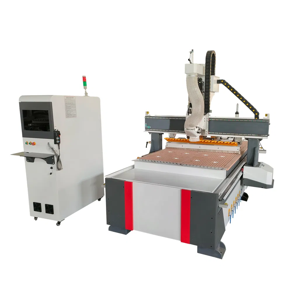 Atc 3D CNC Woodworking Wood Carving Router 1325 1530 2030 with Linear Type Auto Tool Changer 4 Axis Optional Double Head Four Head Optional