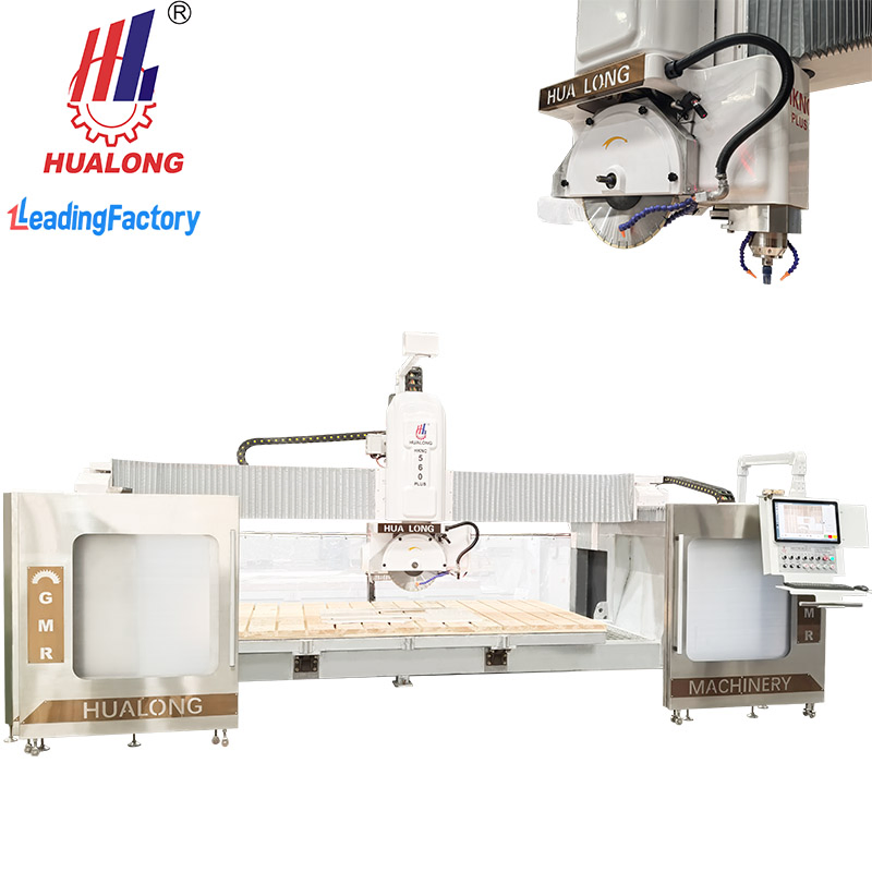2026 Hualong Machinery Hknc-500 Plus Waterjet Marble CNC 5+1 Axis Bridge Saw Automatic Stone Cutting Machine