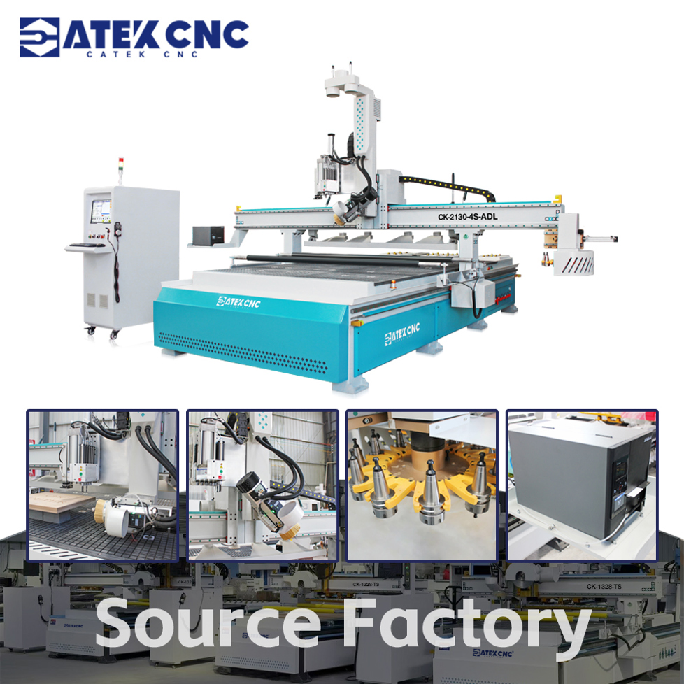 Factory Price 2130 CNC Woodworking Machine with Labeler and Drilling Bank Atc 4 Axis CNC Router for OSB Plywood