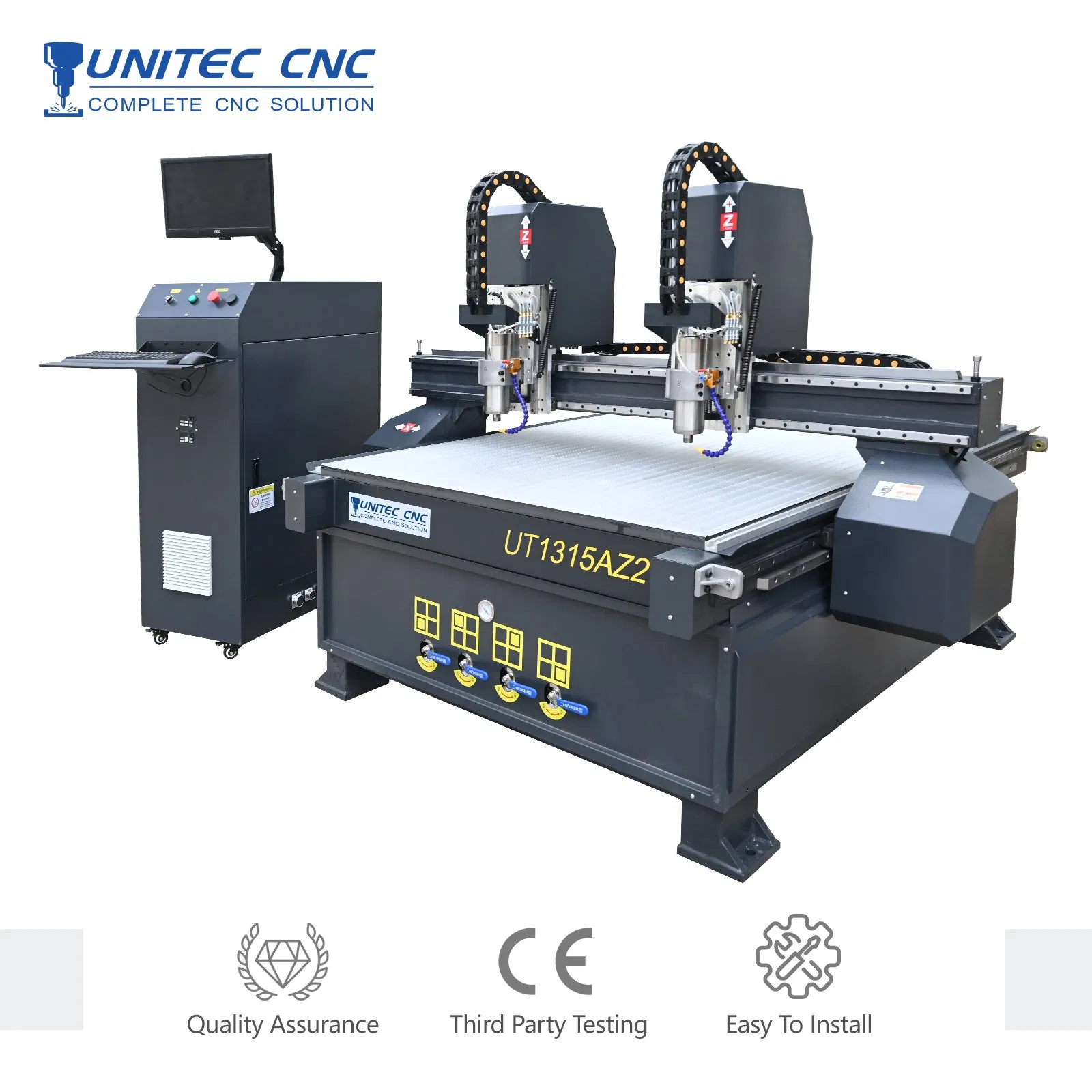 Unitec 2 Heads Multi Spindles Engraving Machine 1315 1325 Wood CNC Router for Wood MDF Wood Woodworking Machine Carving Cutting Machine