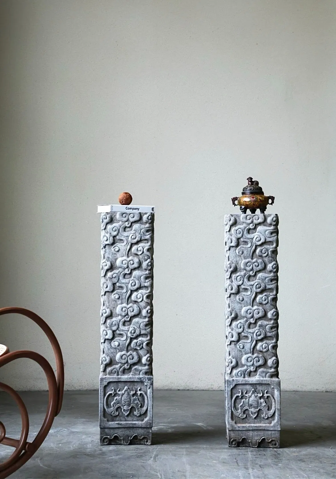 Automated Stone CNC Router Carving Machine Multi Heads Carved Granite Marble Cylinder