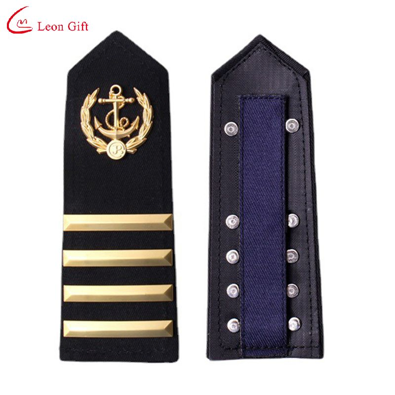 Factory Custom Logo Silk Material Honors Embroidered Uniform Shoulder Rank