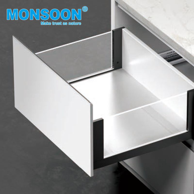 Heavy Duty Zinc Plated 3 Way Undermount Drawer Box Slide Rail System Kitchen Soft Closing Box Glass Drawer Runner Kitchen Drawer Systems for Kitchen