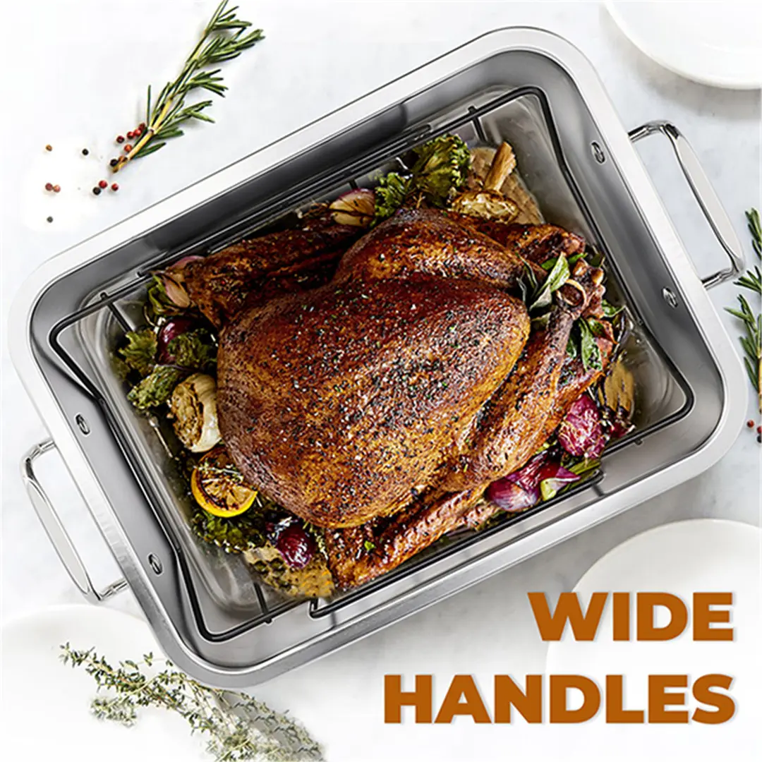 Wholesale Stainless Steel Turkey Roasting Pan with Nonstick Rack Large 16 x 12 Inch Suppliers, Product