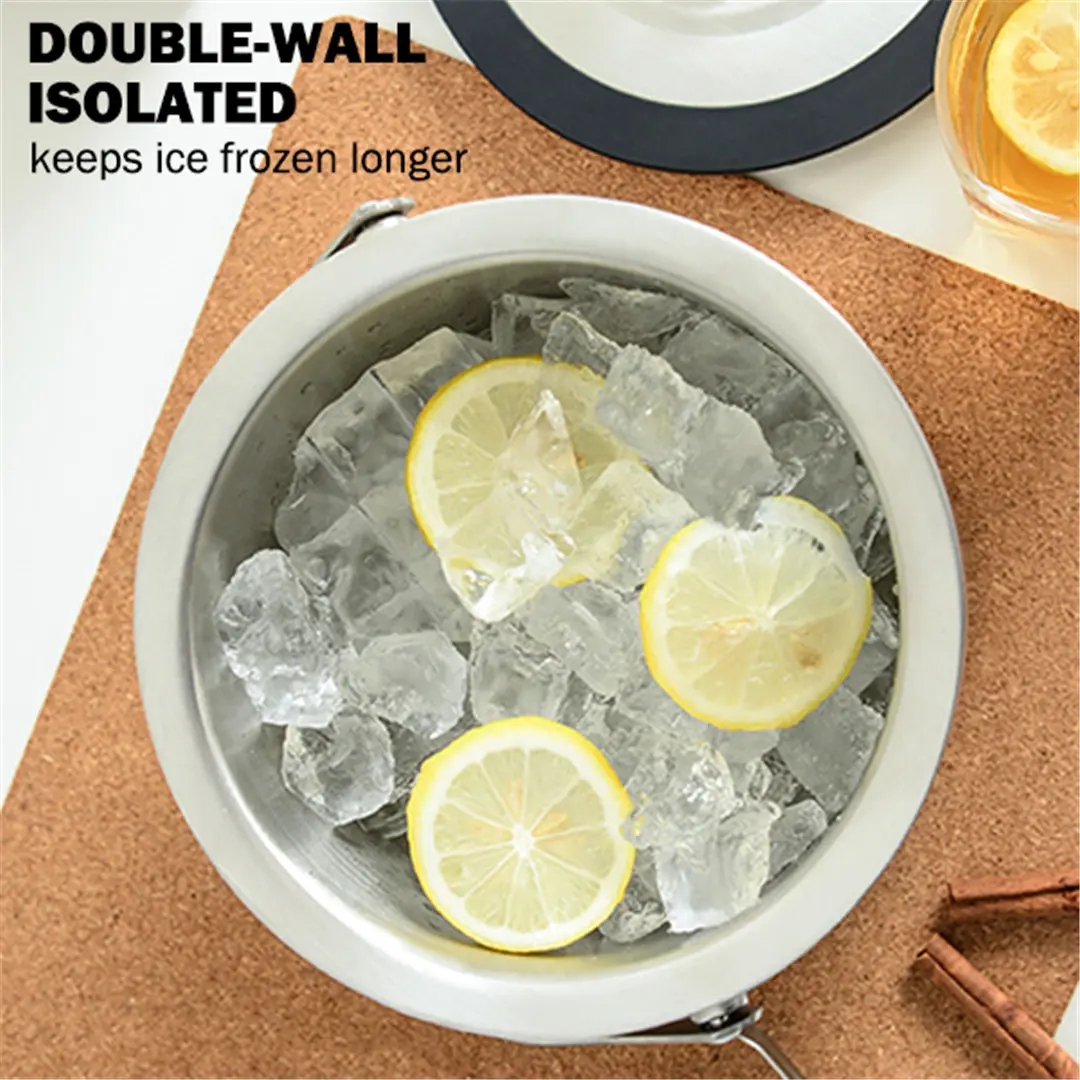 OEM Rorence Stainless Steel Ice Bucket: 3L Double-Walled, Insulated Champagne Bucket with Airtight Lid and Ice Tongs Suppliers, Product