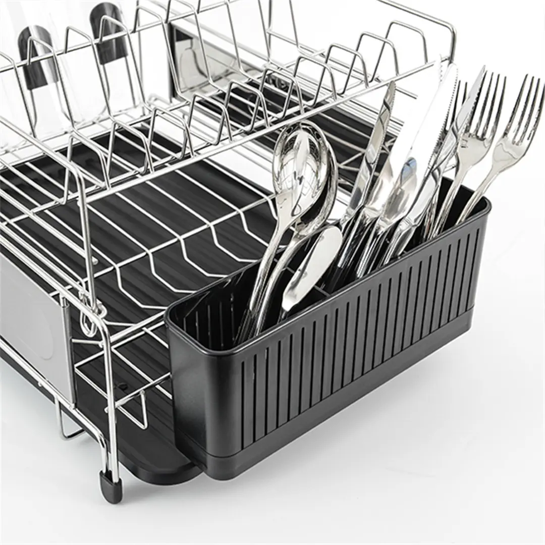 OEM Large Dish Drying Rack -2 Tier Multifunctional Dish Rack for Kitchen Counter Supplier, Product