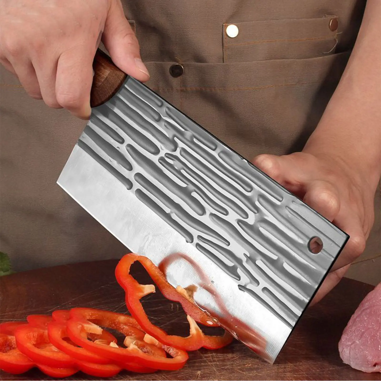 OEM High-End Kitchen Knives Retro hammered texture Black High-Carbon Steel Manufacturer, Product