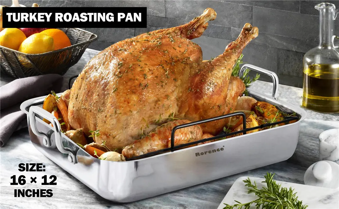 roaster pans with racks for roasting turkey cooking