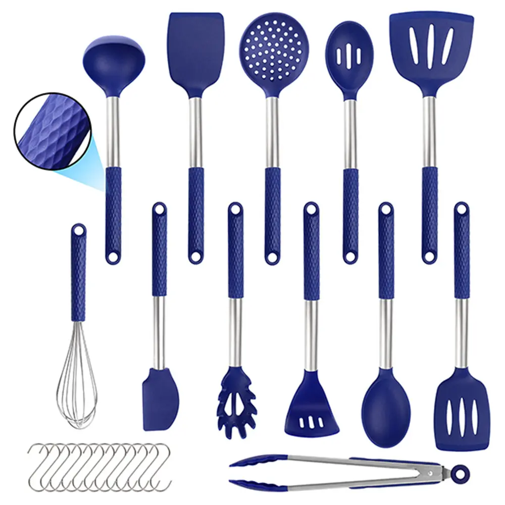 Wholesale Silicone Cooking Utensil Set: 12-Piece Collection of Non-Stick, Heat-Resistant with Stainless Steel Handles Manufacturers, Suppliers