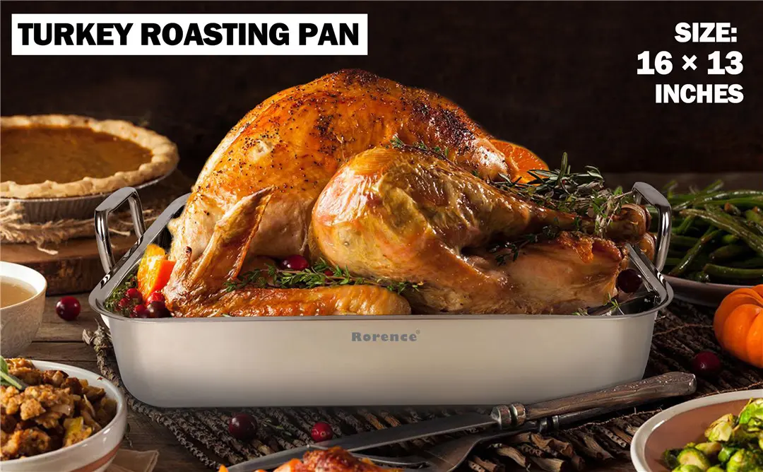 pans for roasting turkey with rack cooking