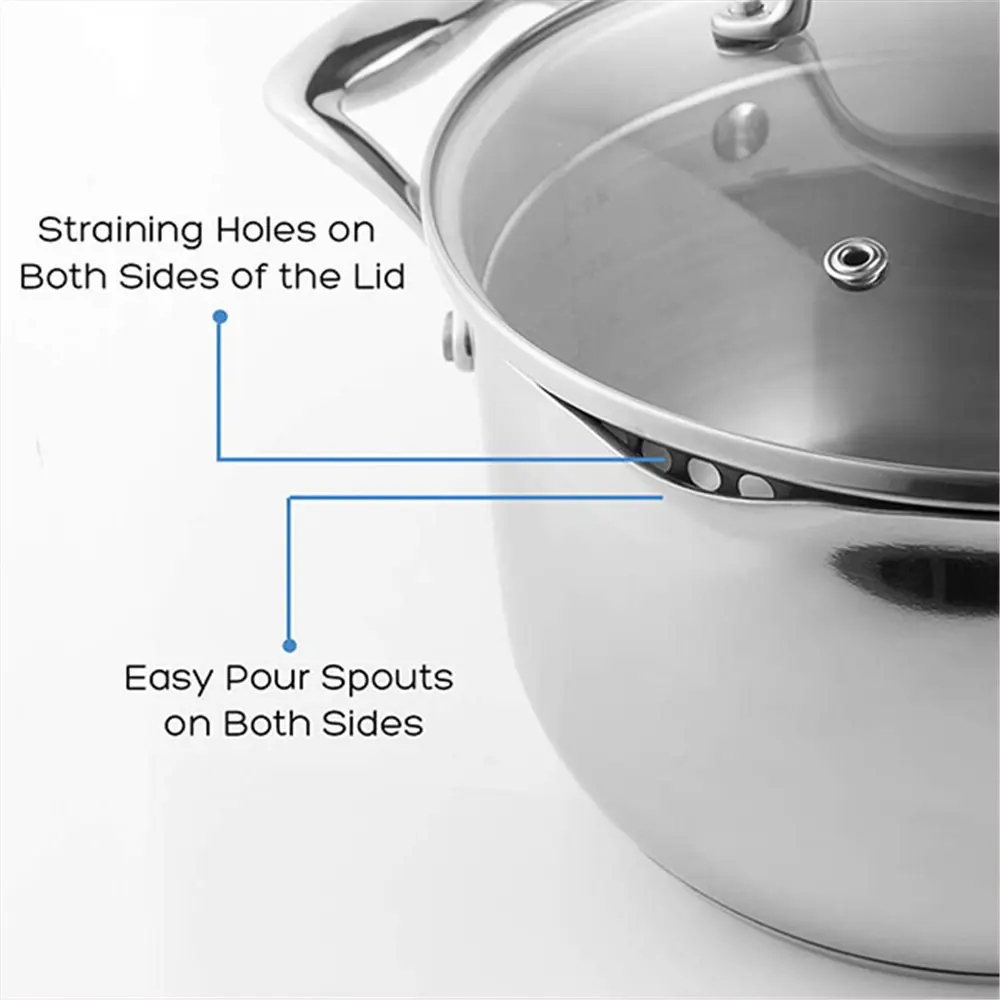 OEM Stainless Steel Saucepan Sauce Pan with Pour Spout & Glass Lid with Strainer Multipurpose Sauce Pot Supplier, Products