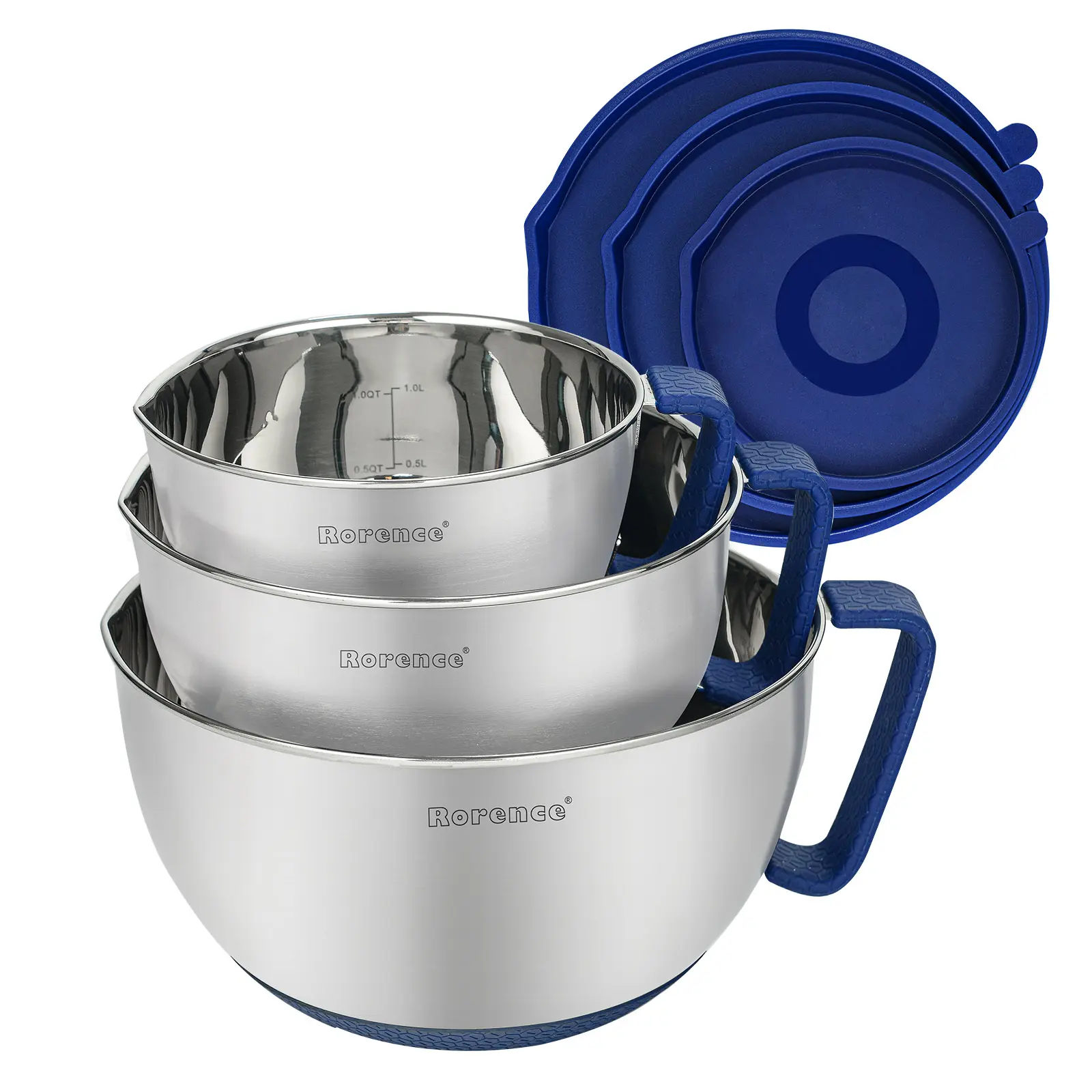 Wholesale Rorence Mixing Bowls with Lids comfortable handle non slip base pour spout Suppliers, Products