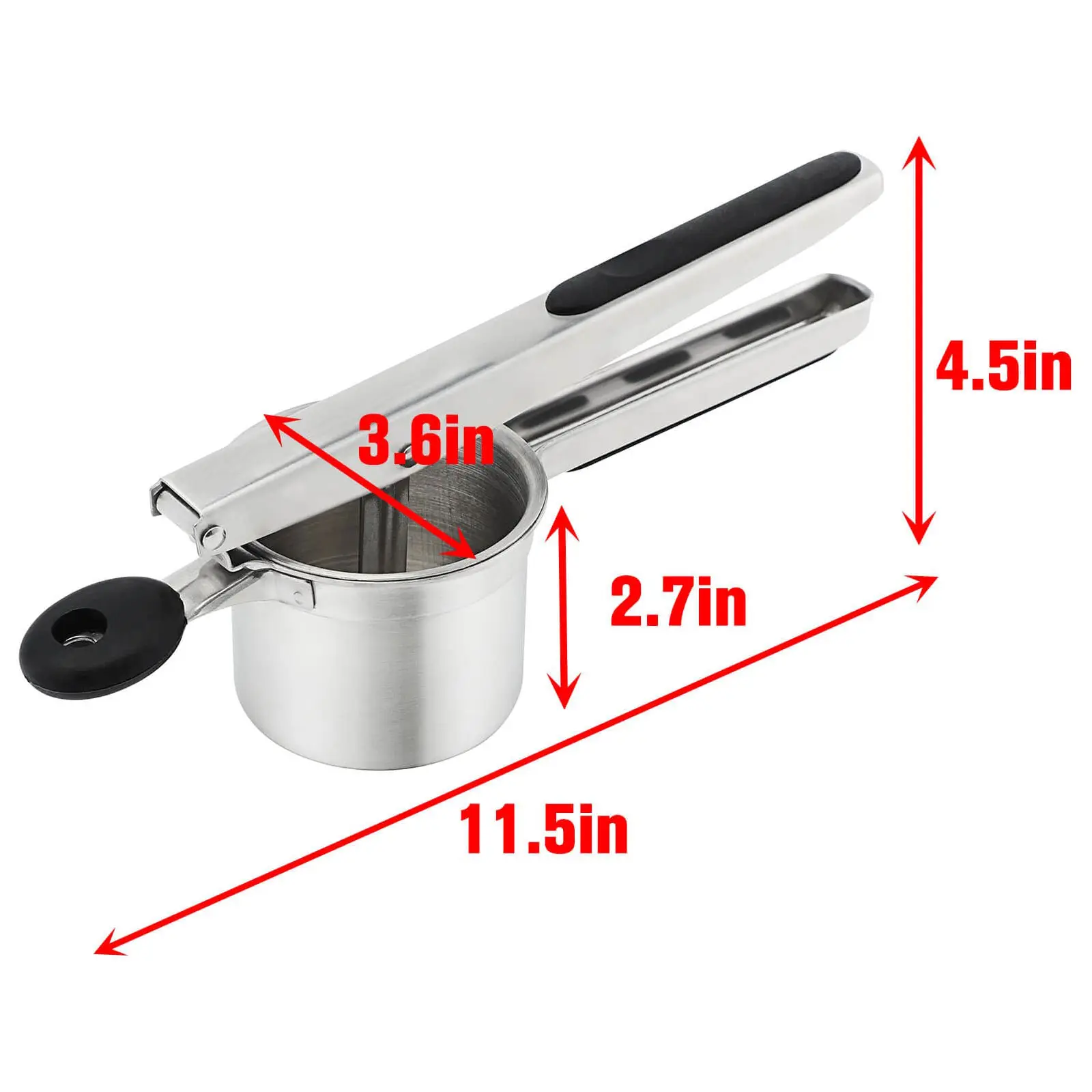 OEM Rorence Stainless Steel Potato Ricer with Silicone Grip Handles - Black Supplier, Suppliers