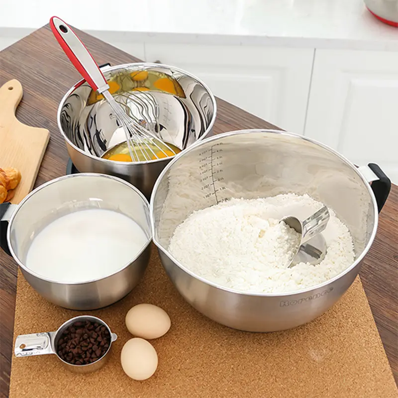 Wholesale Stainless Steel Mixing Bowls Set for Kitchen, Nesting Bakeware Kitchen Tool for Cooking, Baking Manufacturers, Supplier