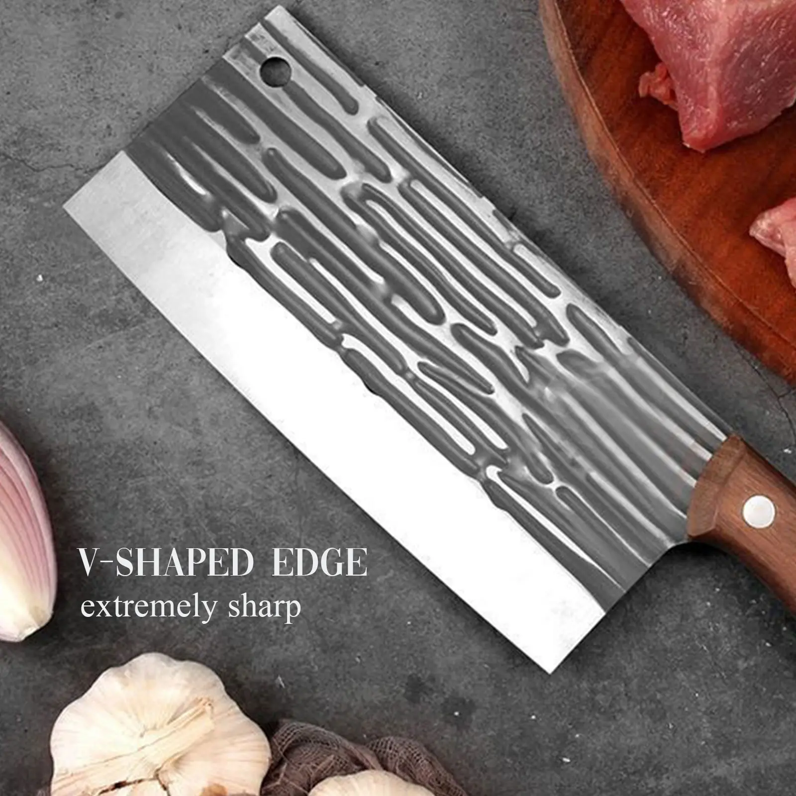 OEM High-End Kitchen Knives Retro hammered texture Black High-Carbon Steel Manufacturer, Product