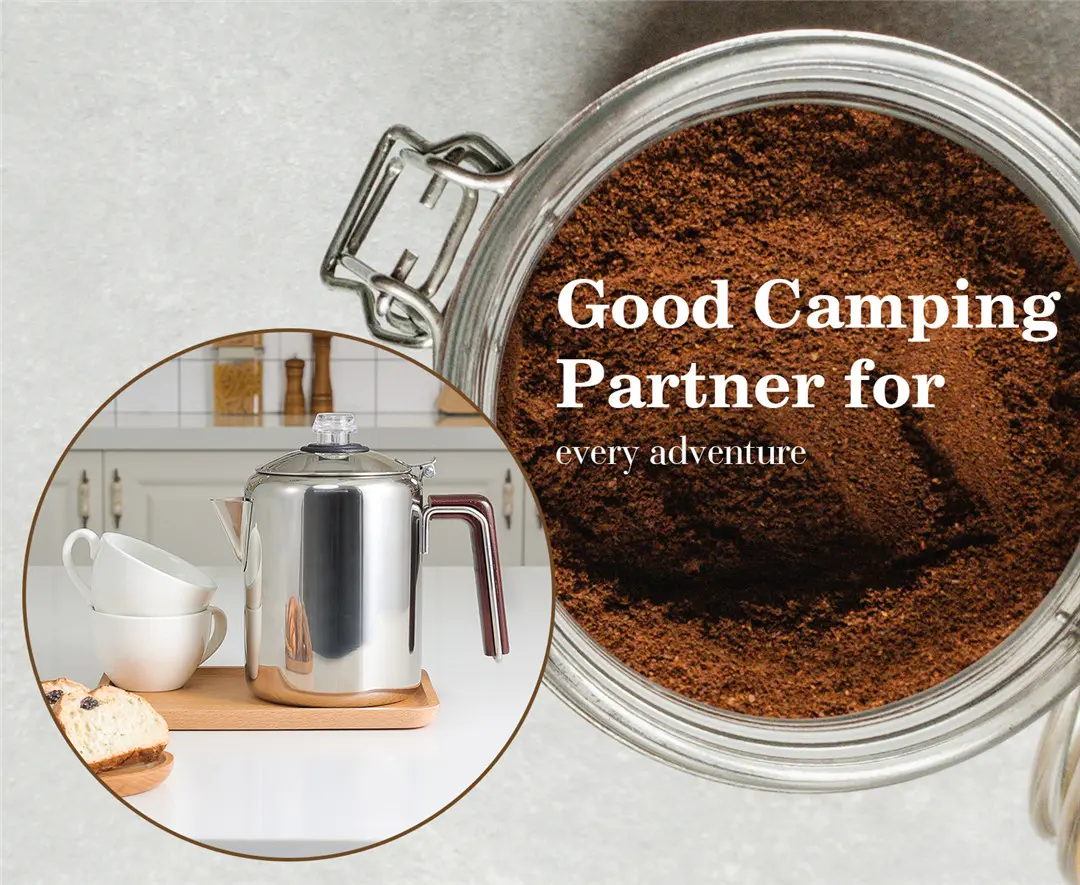 Stainless steel percolator coffee pot