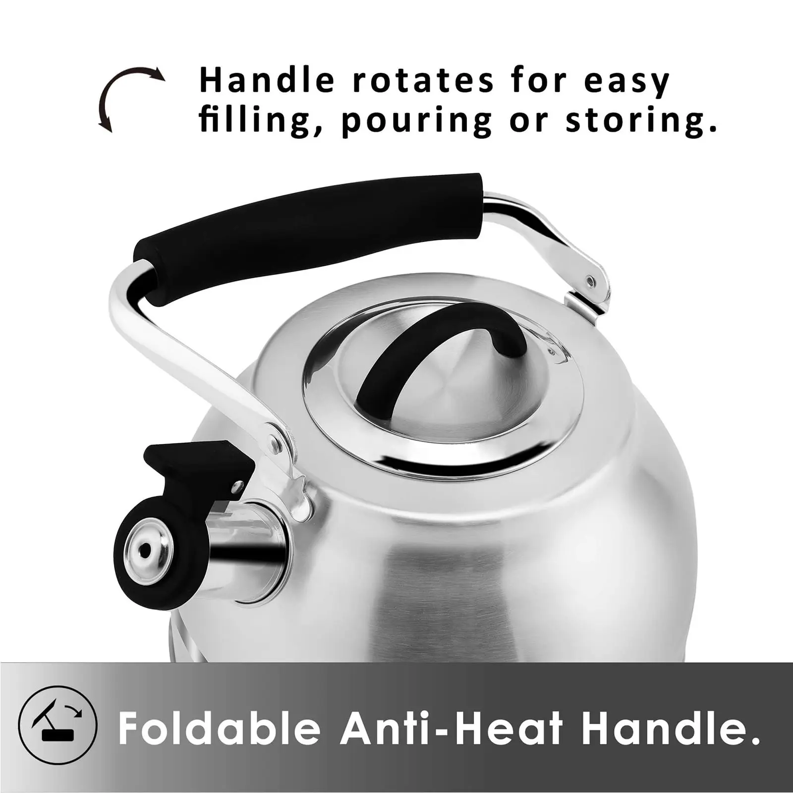 OEM 3 Quart Stainless Steel Whistling Tea Kettle for Stove Top Supplier, Products