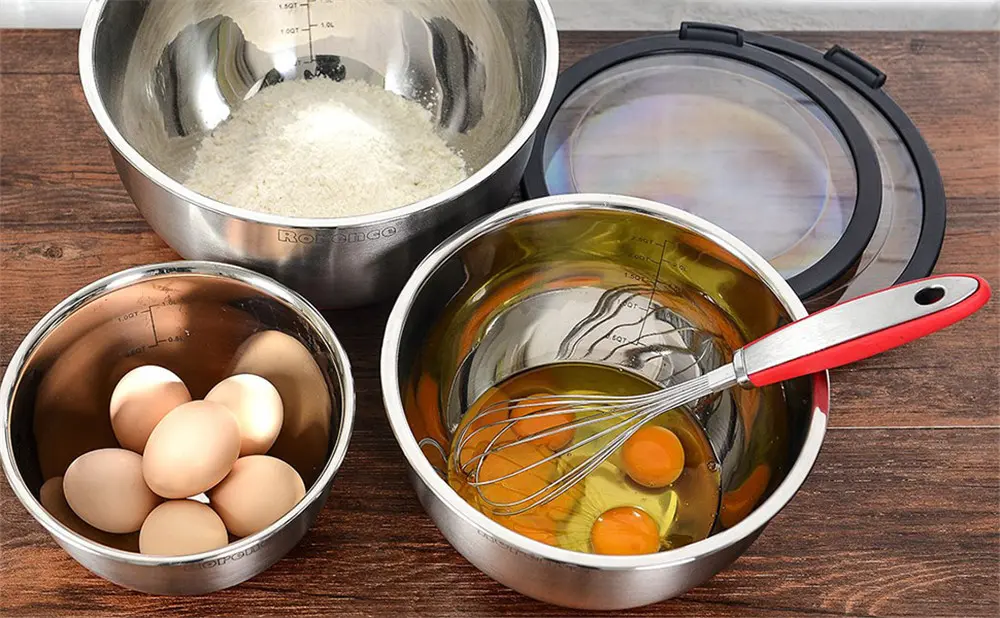baking bowls mixing set stainless steel metal