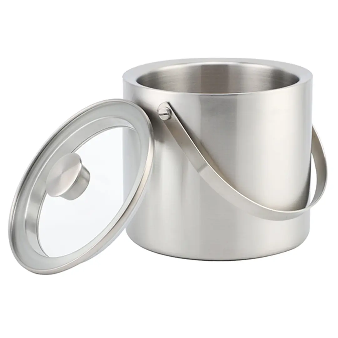 OEM Double-Wall Stainless Steel Insulated Ice Bucket With Lid and Ice Tong 2L/3L Supplier, Products