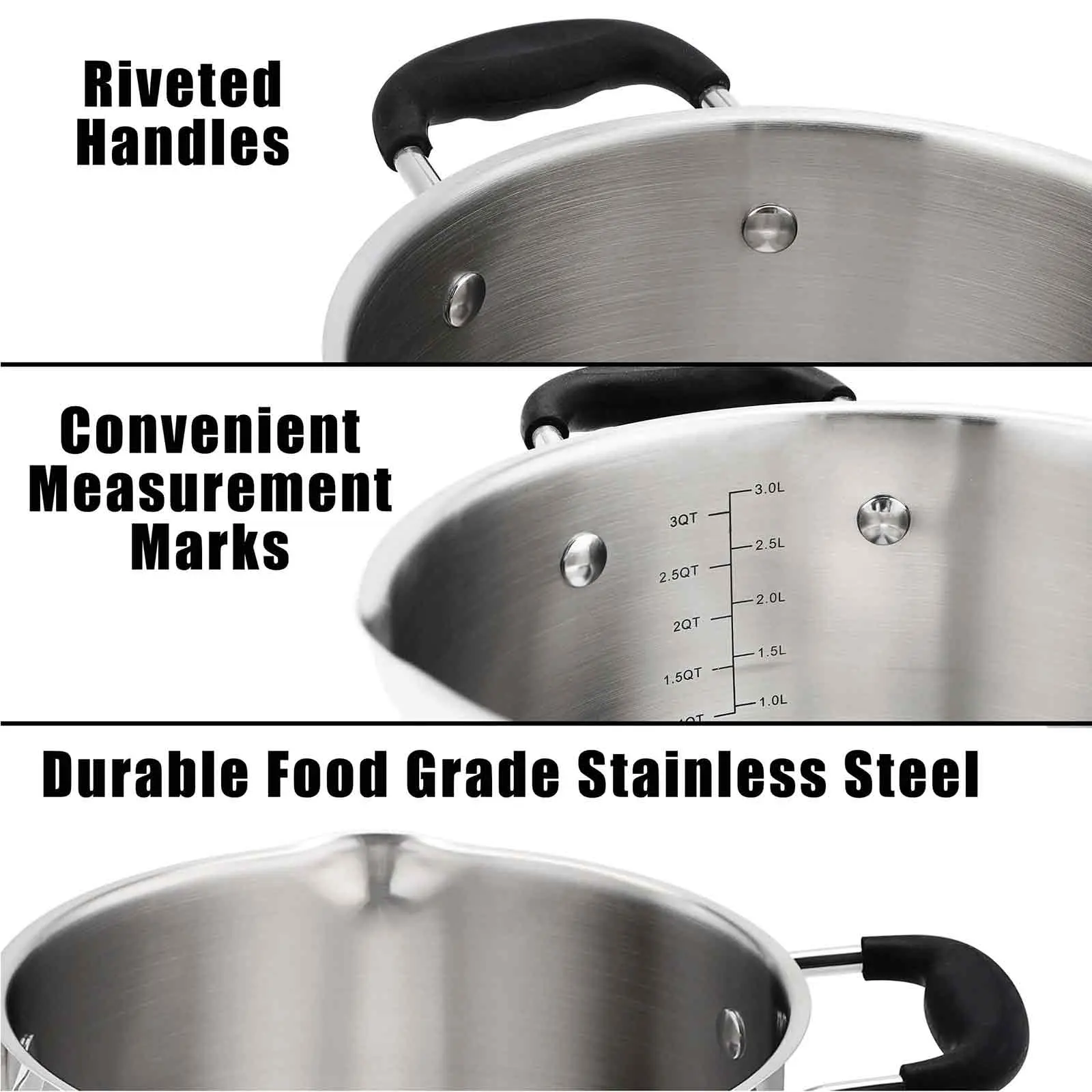 Wholesale Tri-Ply Stainless Steel Stock Pot Small Stock pot with Visible Lid - 3.7 Quart Supplier, Suppliers