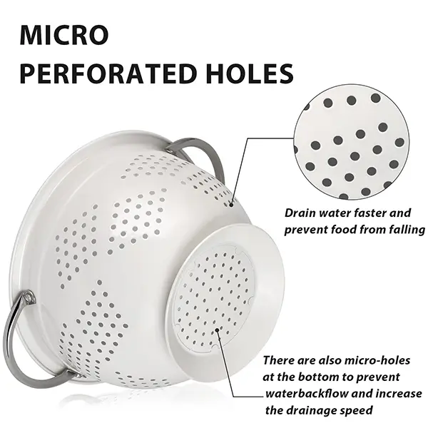 Wholesale Metal Colander Set of 2, Strainer Basket with Handles perfect for Spaghetti Manufacturers, Products