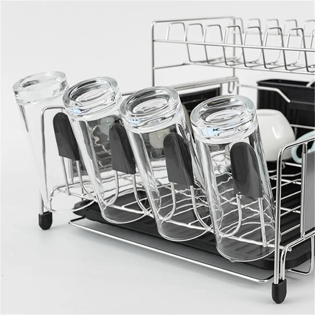 OEM Large Dish Drying Rack -2 Tier Multifunctional Dish Rack for Kitchen Counter Supplier, Product