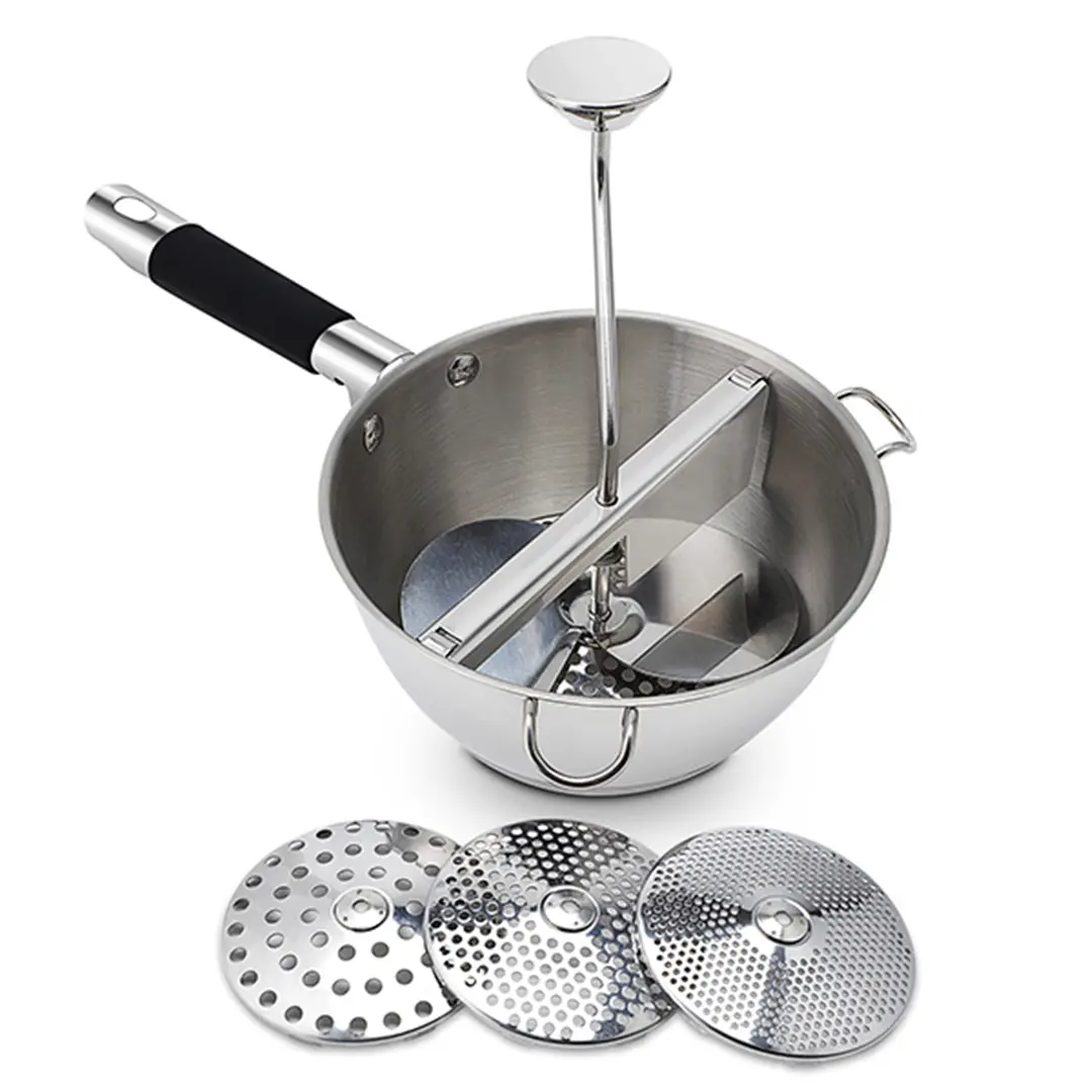 Wholesale Food Mill Stainless Steel With 3 Grinding Discs, Milling Handle & Bowl Rotary Food Mill Manufacturers, Products