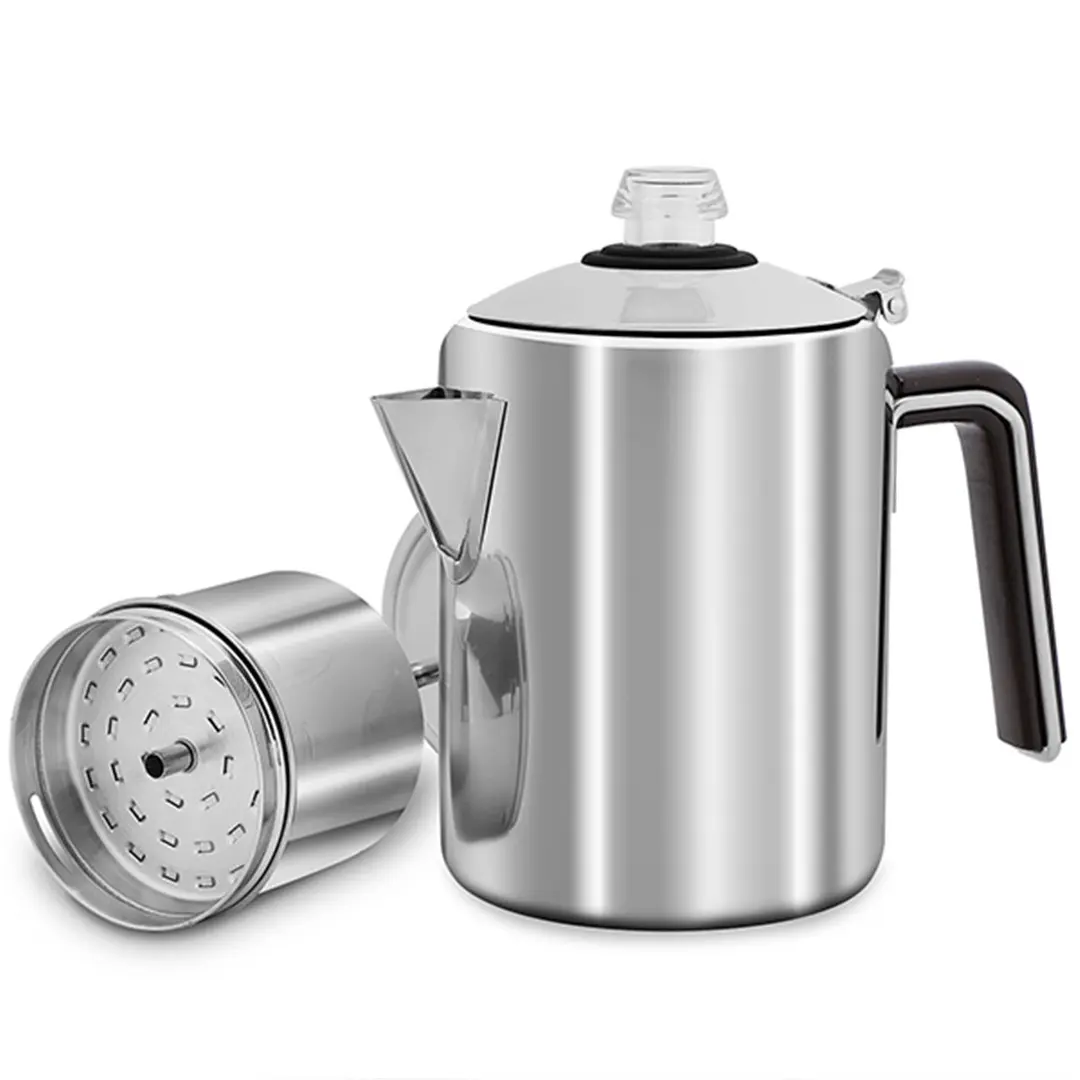 Wholesale Camping Coffee Pot Stainless Steel Percolator Coffee Pot Outdoors 9 Cup Percolator Coffee Pot for Campfire Manufacturers, Supplier