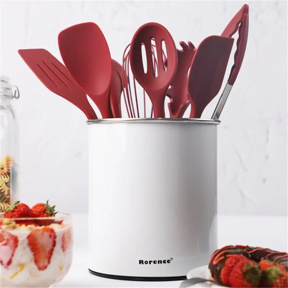 OEM Stainless Steel Utensil Holder for Countertop with Removable Divider，360° Rotating Utensil Crock Manufacturers, Supplier