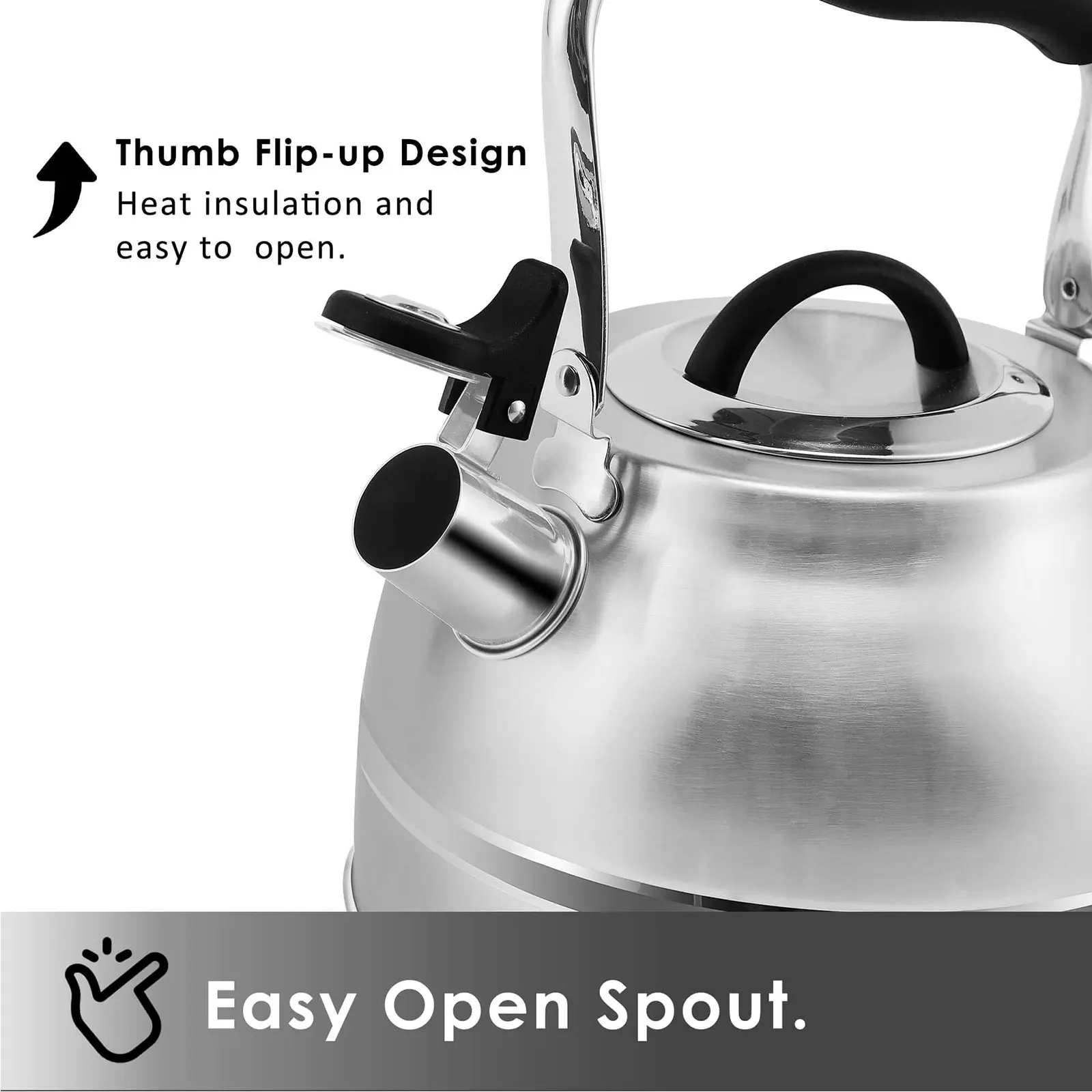 OEM 3 Quart Stainless Steel Whistling Tea Kettle for Stove Top Supplier, Products