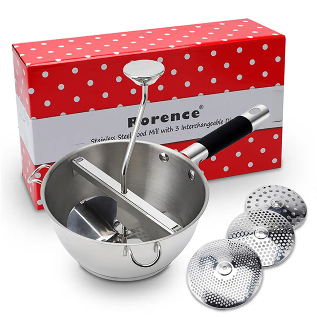Wholesale Food Mill Stainless Steel With 3 Grinding Discs, Milling Handle & Bowl Rotary Food Mill Manufacturers, Products