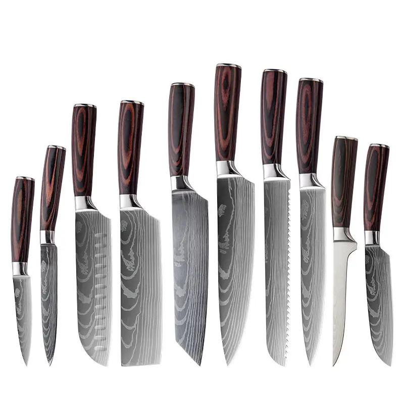 Wholesale 10 Pieces Kitchen knives Set High Carbon Stainless Steel Chef Knife Sets Manufacturer, Manufacturers