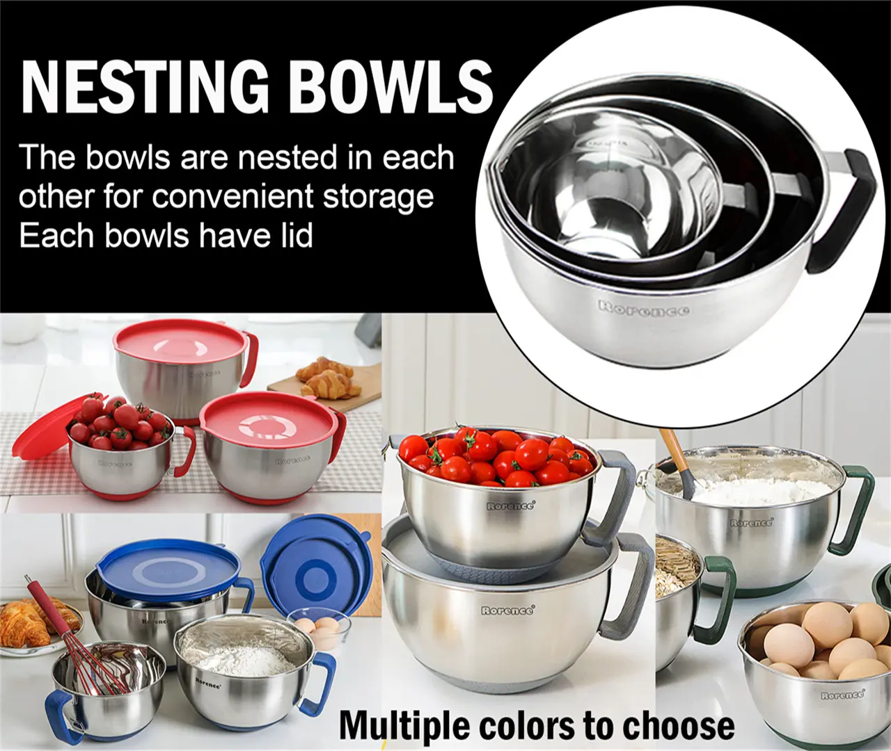 Large metal bowls Set