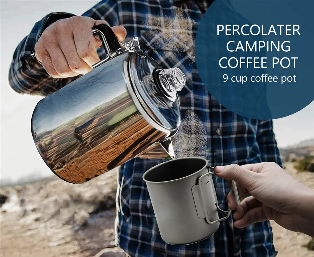 Coffee percolator details close-up view