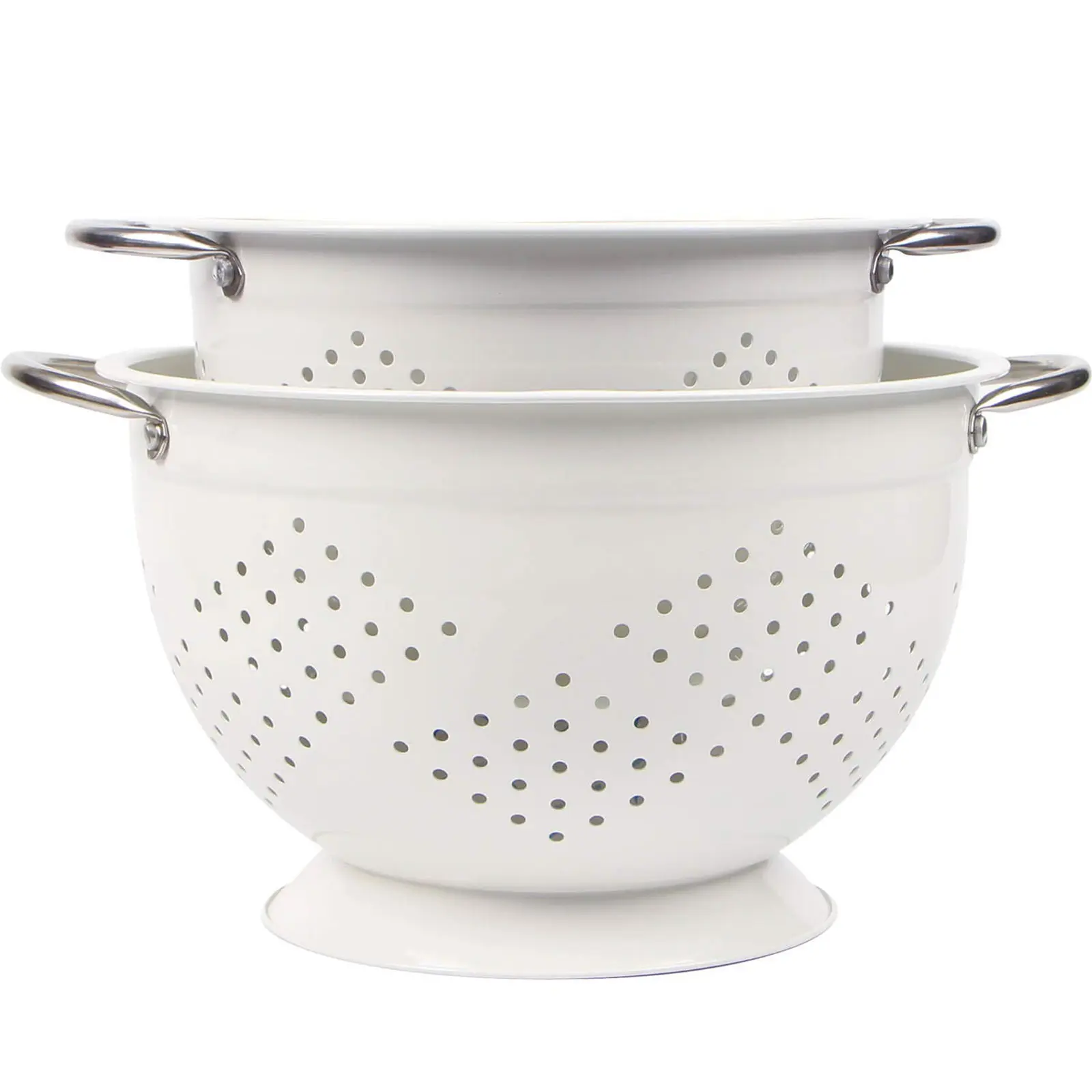 Wholesale Metal Colander Set of 2, Strainer Basket with Handles perfect for Spaghetti Manufacturers, Products