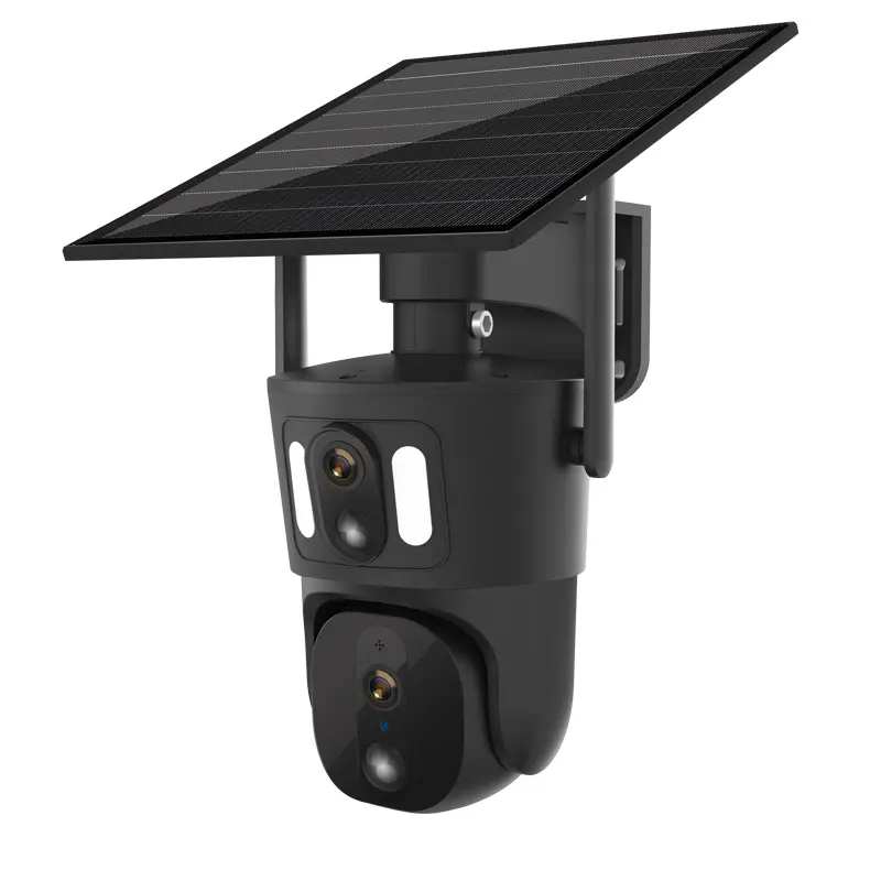 Outdoor no-grid no-power low-power solar gun ball linkage camera