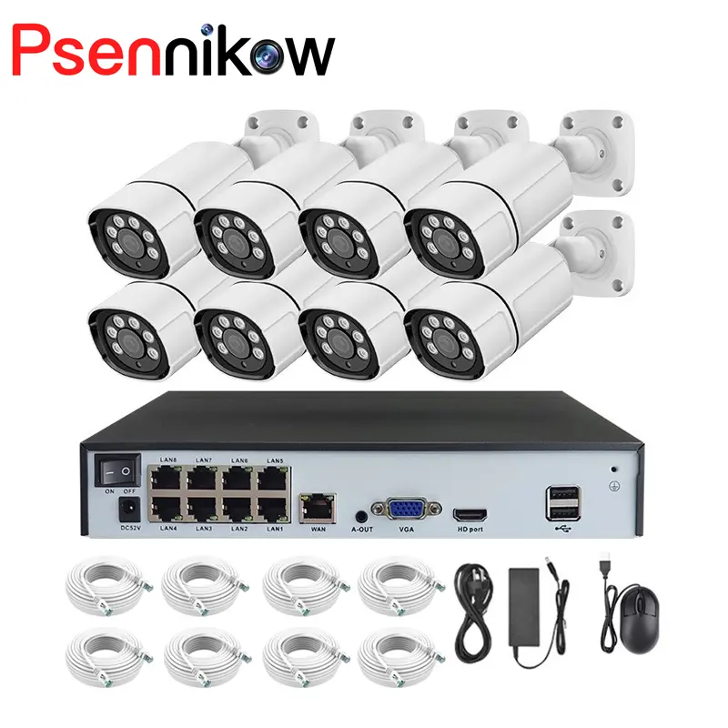 8-channel POE CCTV camera system with remote access capability