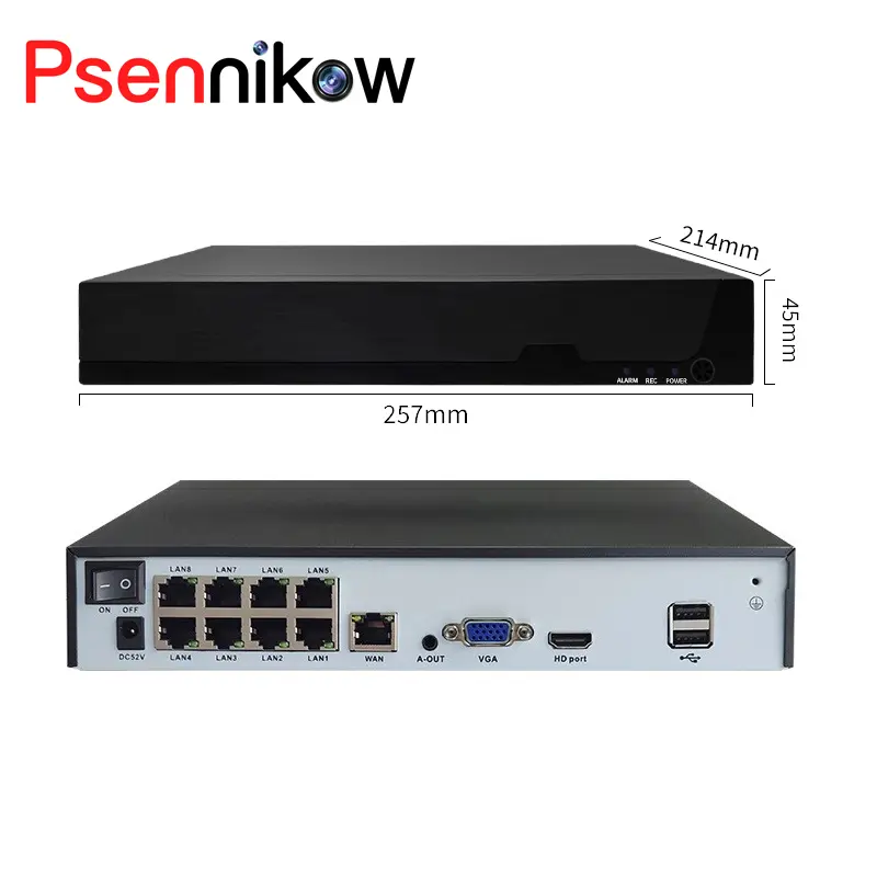 8-channel POE CCTV camera system with remote access capability
