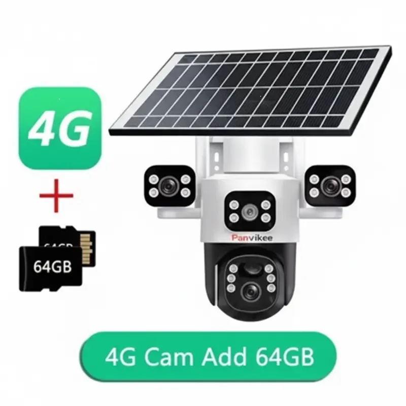 Solar Wireless Camera 2MP PTZ IP Camera Smart Home Color Night Auto Tracking Security WiFi Camera Two Way Audio CCTV Camera