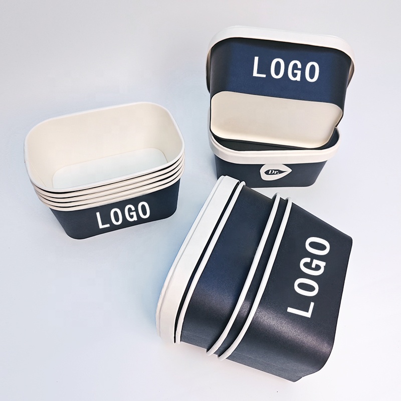 Customized Packaging Boxes Takeaway Disposable Biodegradable Paper Black Takeaway Food Container