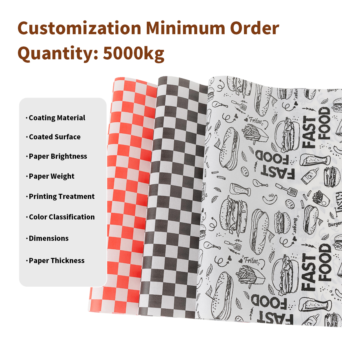 High Quality Single Side 40gsm Parchment Paper Greaseproof Silicone Oil Coated Baking Sheets for Sandwich Hamburger