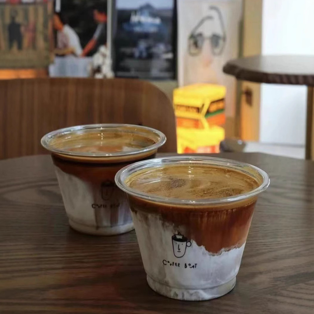 Trendz Biodegradable Plastic PLA Cold Drinks Cups 12/16/24oz Eco-Friendly Compostable Plastic Cups for Bubble Tea, Iced Coffee