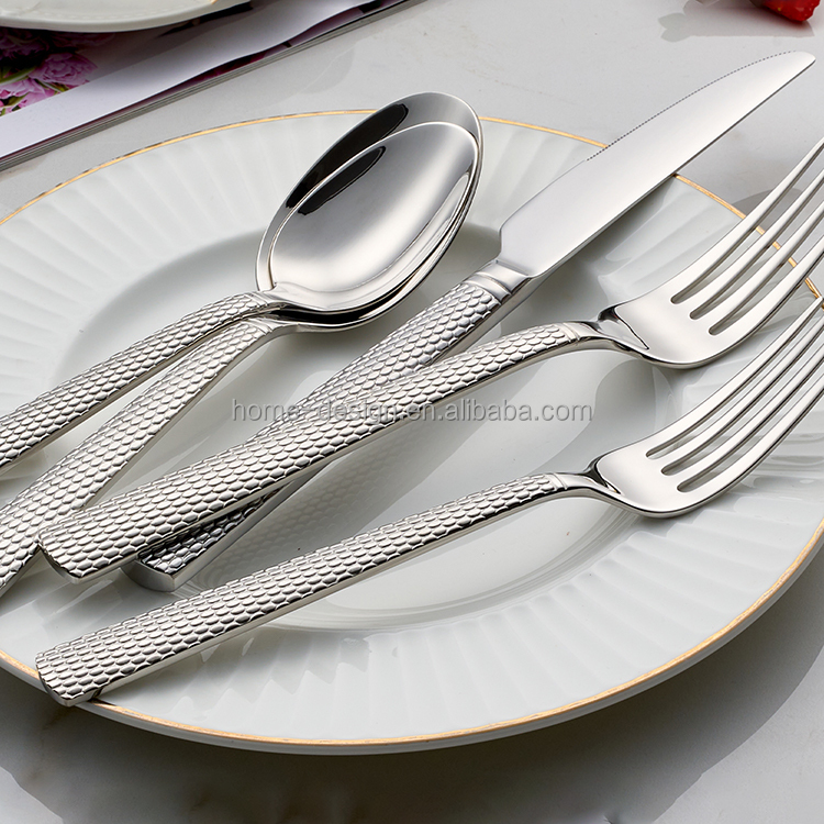 HighSS304 Stainless Steel Spoon and Fork Set with Mirror Polish Eco-Friendly Modern Cutlery for Hotel Wedding Kitchenware