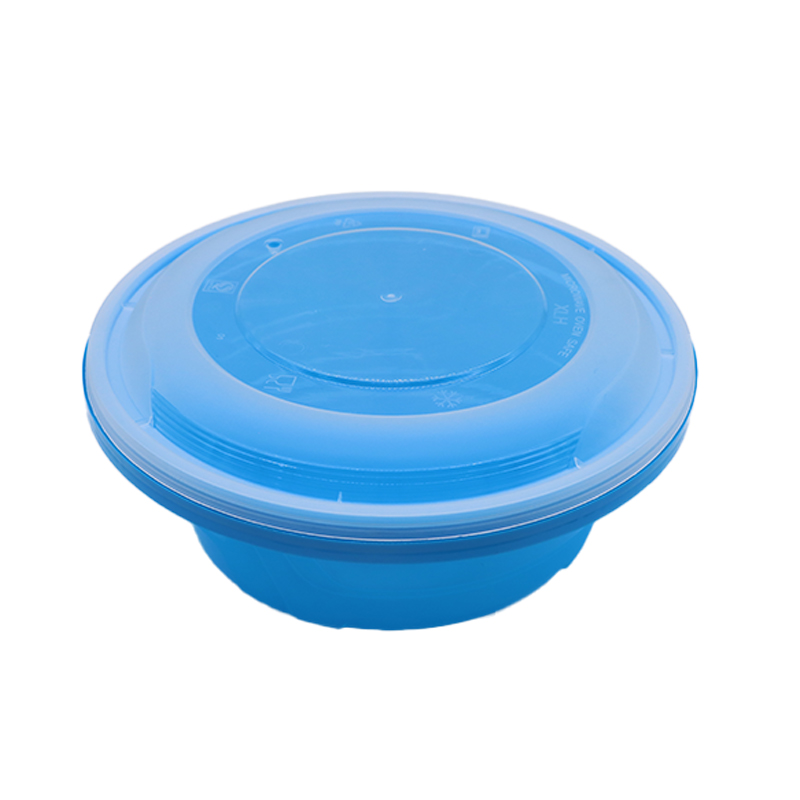 Disposable Biodegradable Round Plastic Bowl Container with Lid for Lunch Food Packaging Takeaway Box