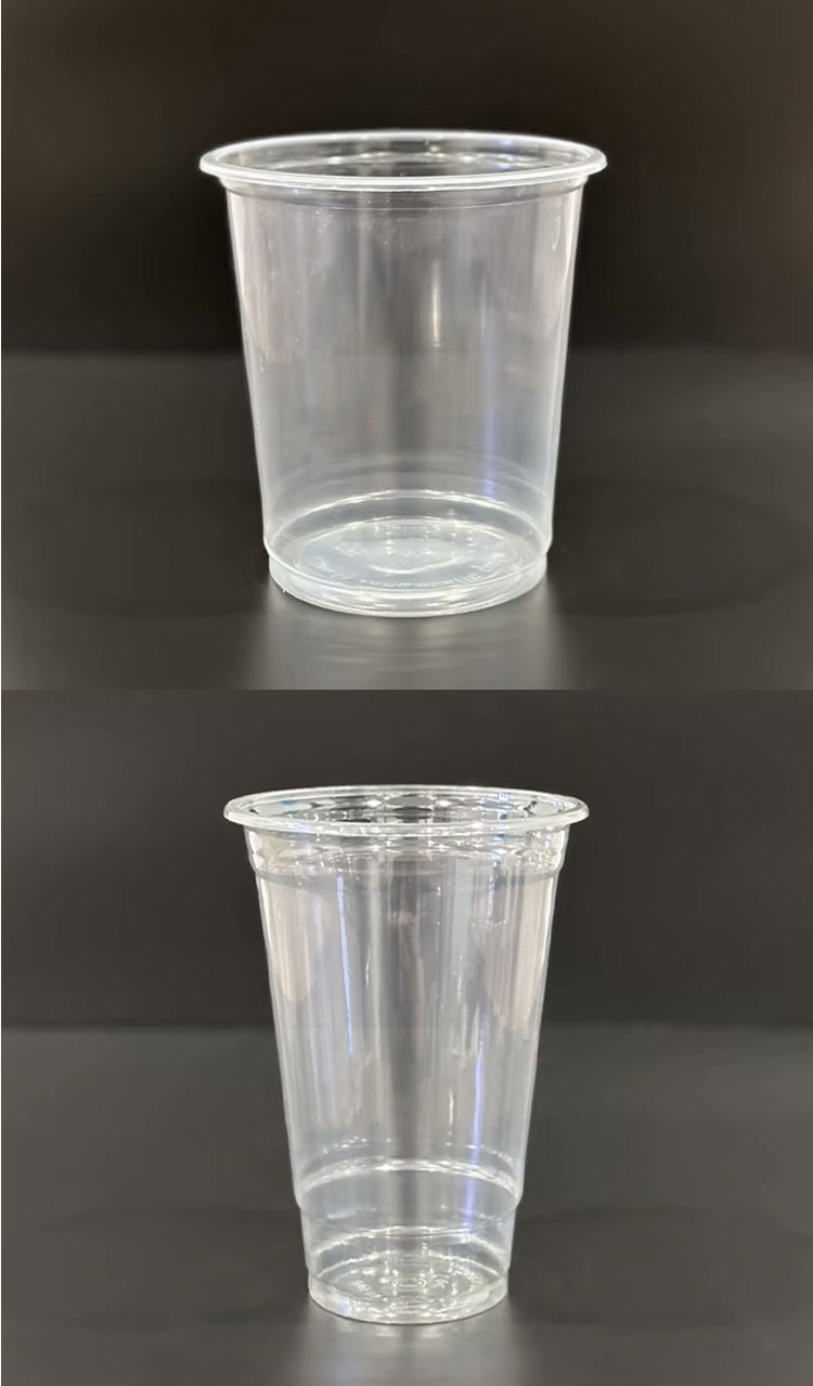 Printing LOGO Plastic PP Pet Cup Caliber 360ml 500ml 700ml Transparent Clear Plastic Cups Bubble Tea Cup With Lid and Straw