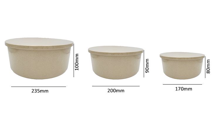 Eco-friendly Biodegradable Rice Husk Plant Fiber Salad Bowls Gift Sets Kitchen Bowl Set