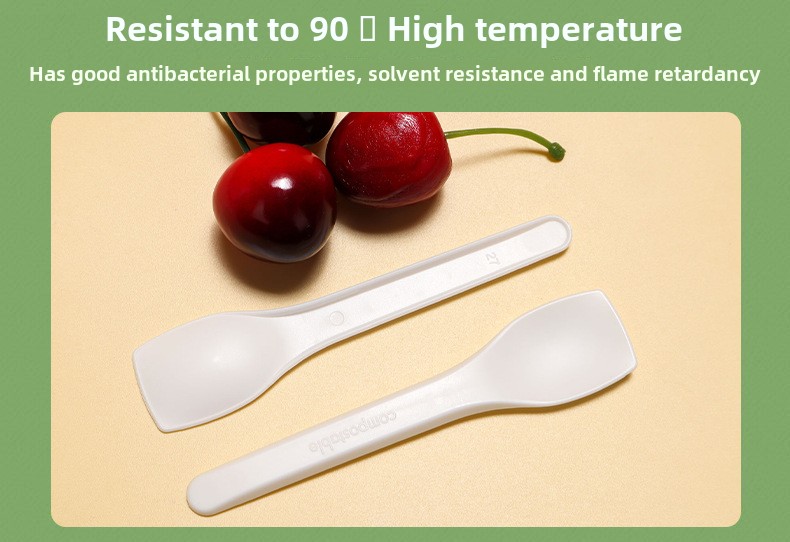 CPLA Ice Cream Spoon Eco-friendly Cornstarch Dessert Yogurt Spoons