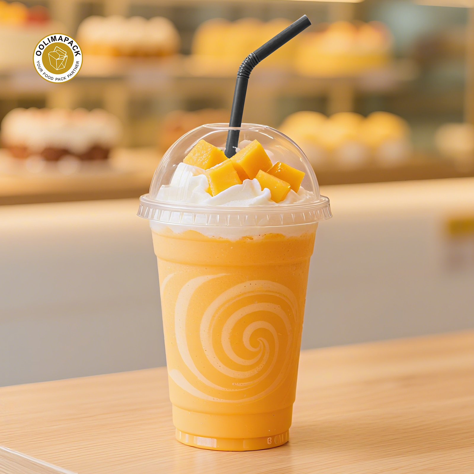 OOLIAMPACK Custom Printed Logo Smoothie Cups Single Wall Tableware Tea Drink Food Ice Cream Champagne Soda Food Grade