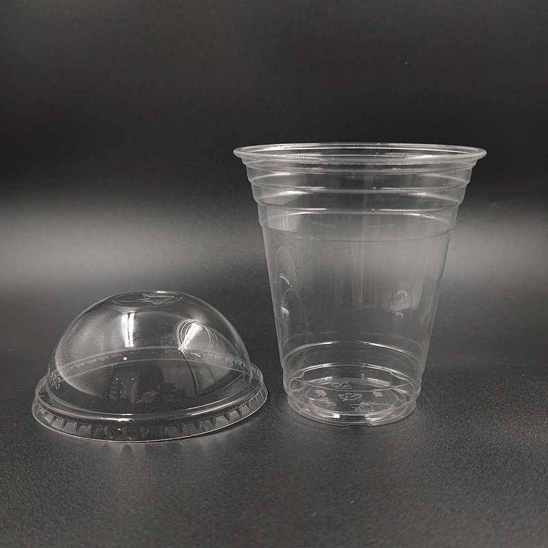 Customized Printed Juice Cold Cup PLA Biodegradable Disposable Clear Plastic Cup 14oz Cup With Lid