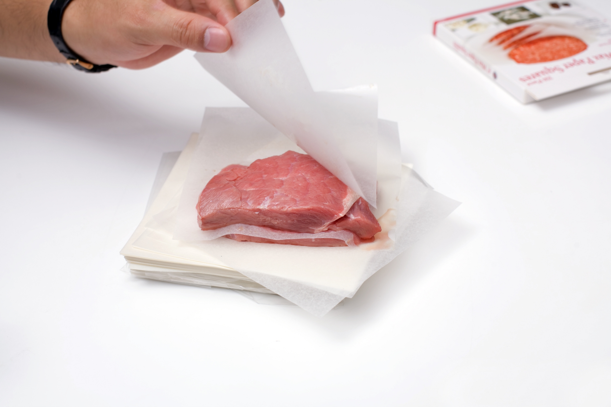 Wax paper sheets display